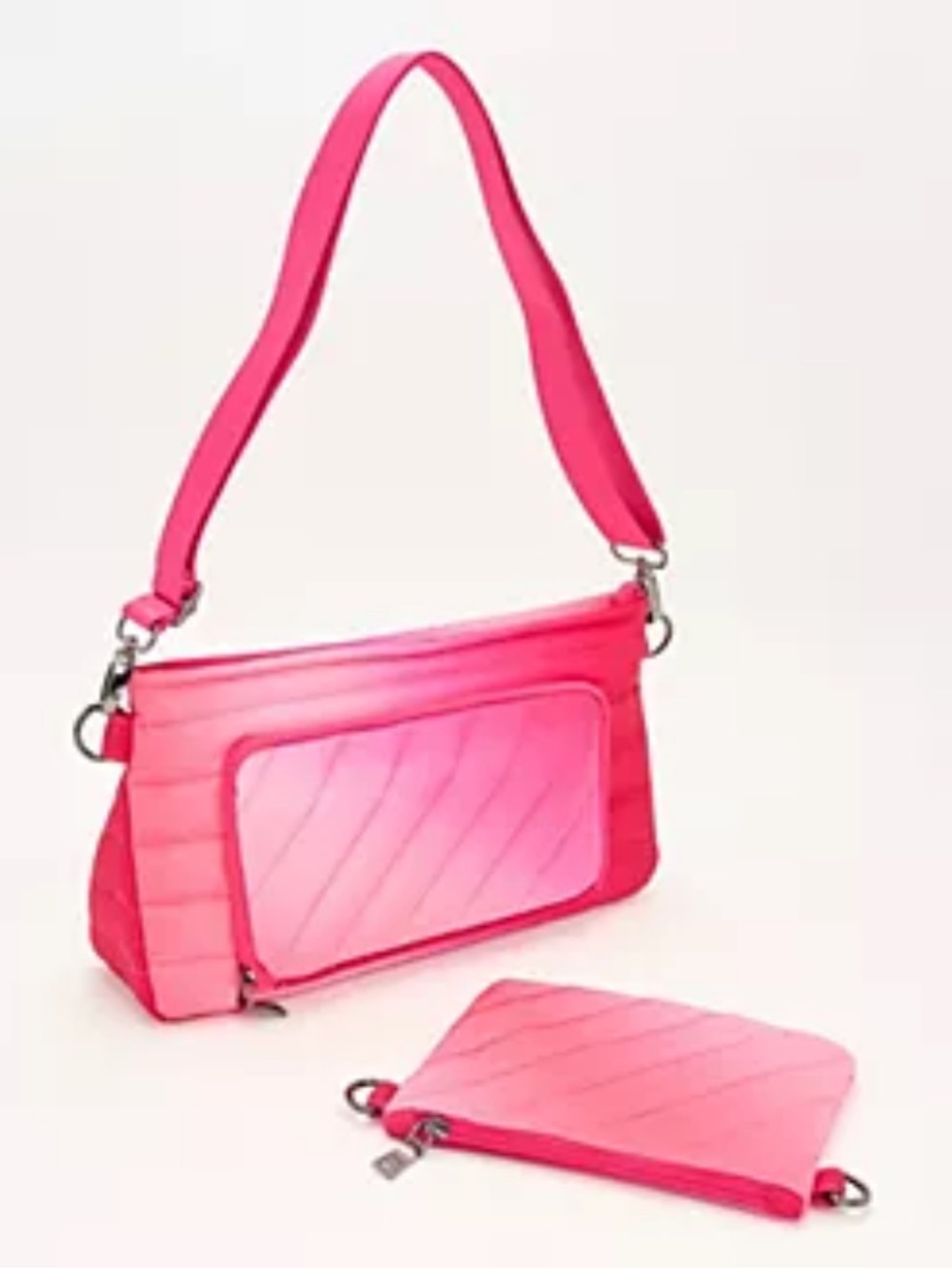 THINK ROYLN Bank Street XL Crossbody with Pouch PINK OMBRÉ RFID NWT